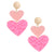 Pink Double Heart Earrings