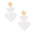 White Double Heart Earrings