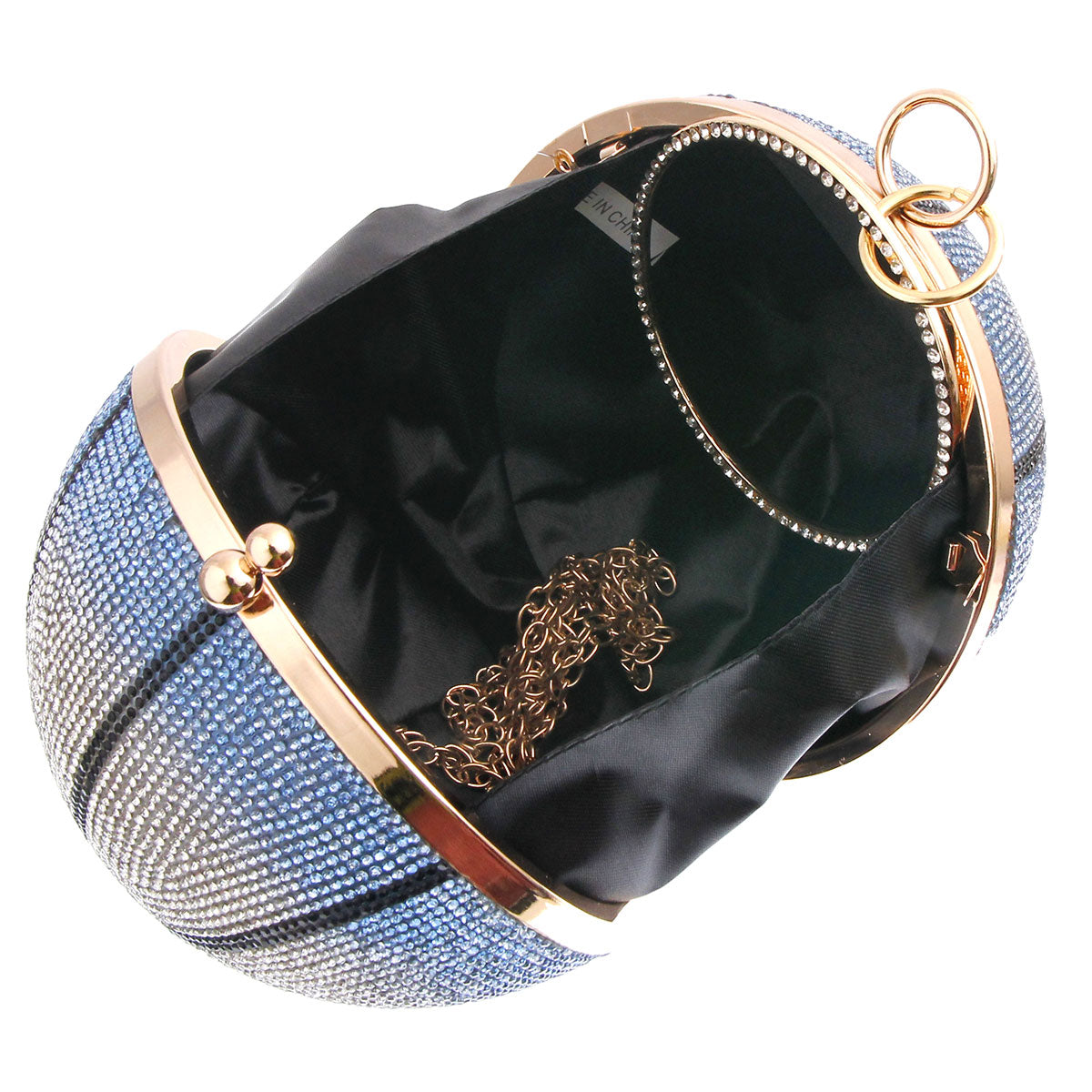 Blue Rhinestone Basketball Clutch