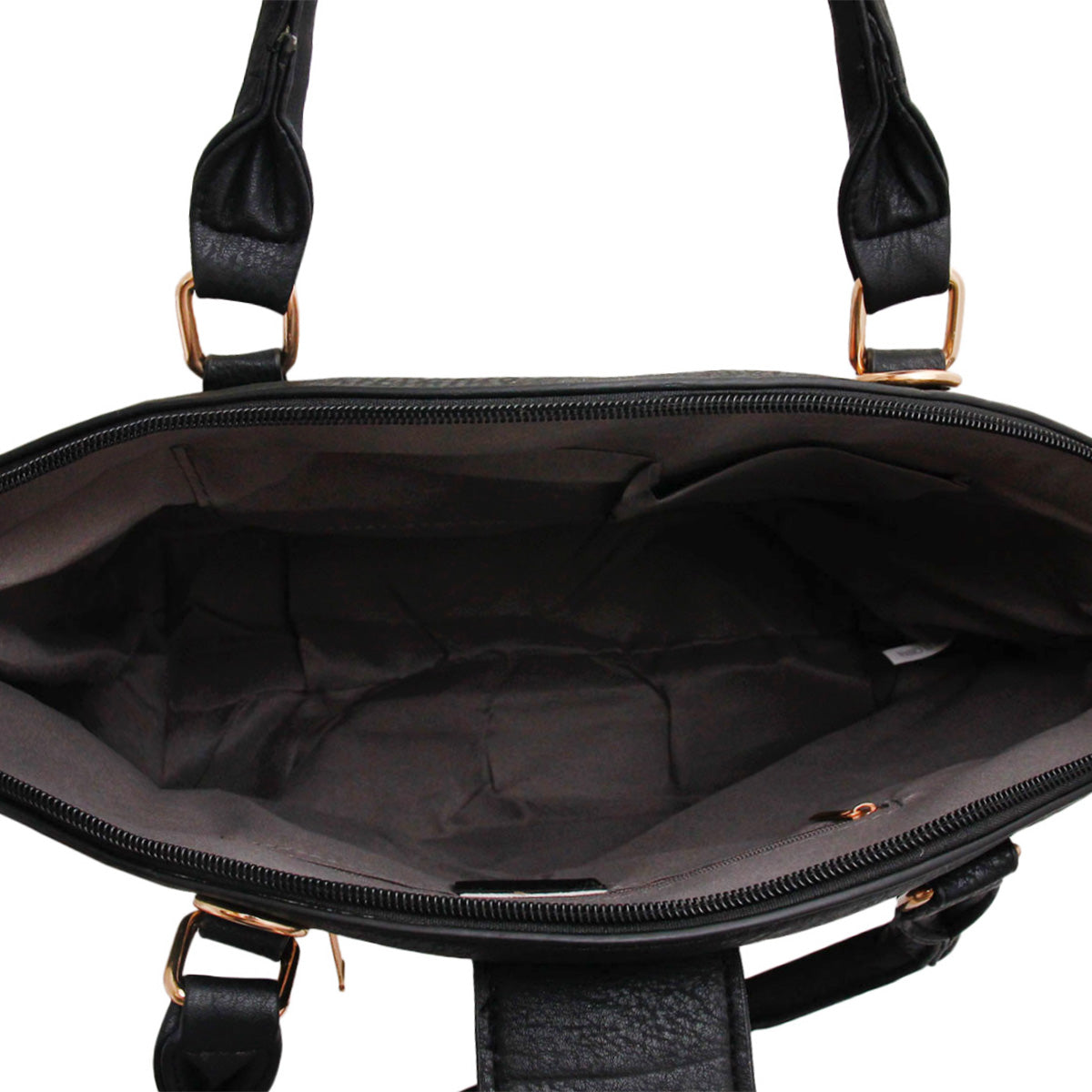 Black Painted Flower Zipper Bag