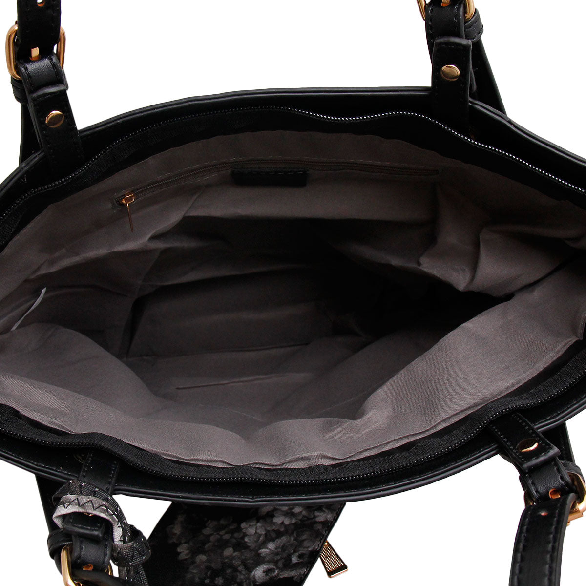 Black and White Painted Flower Tote Bag Set