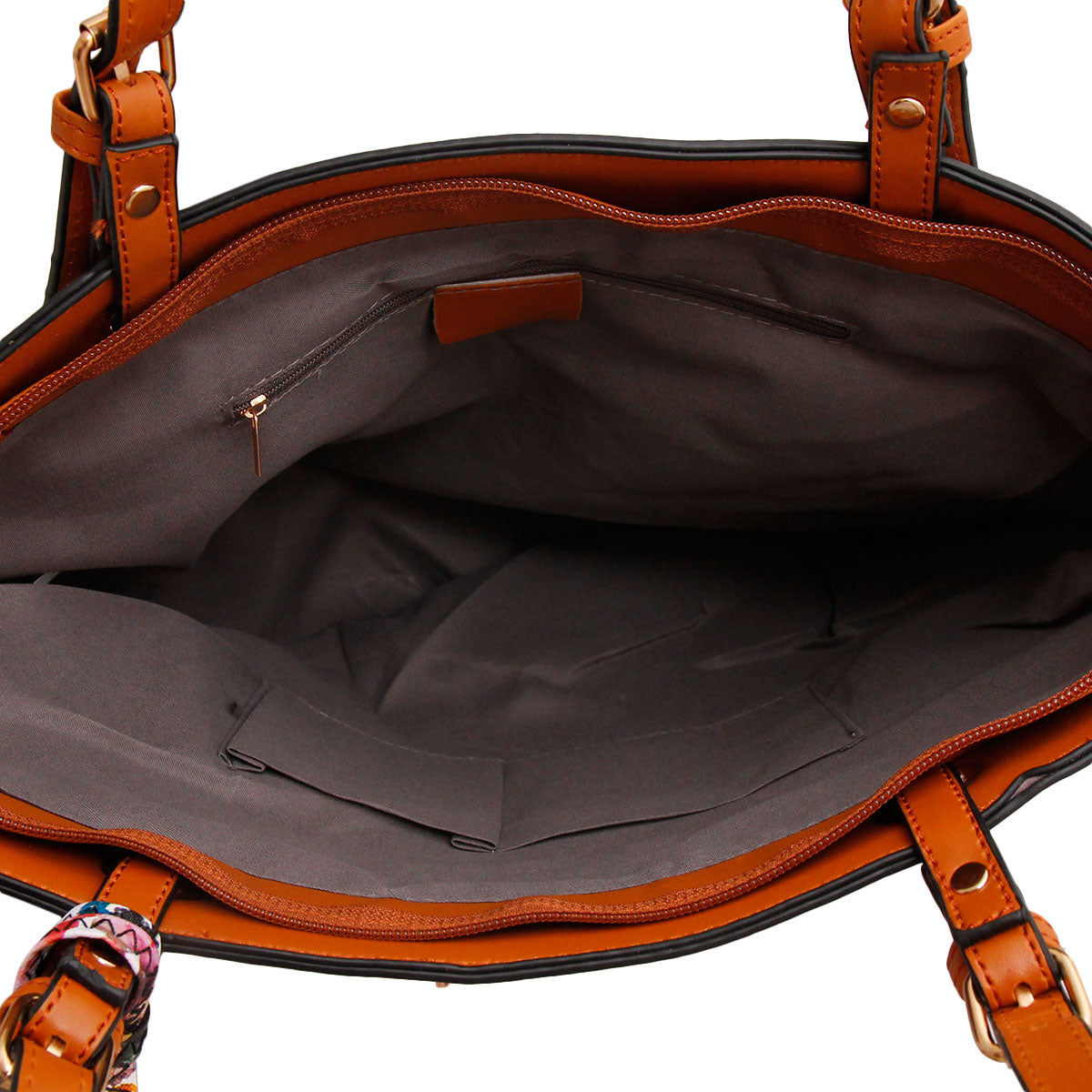 Red Painted Flower Tote Bag Set