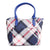 Blue Plaid Pocket Tote Handbag