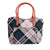 Pink Plaid Pocket Tote Handbag