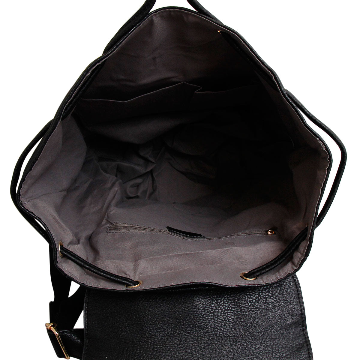 Black Embroidered Flower Backpack