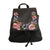 Black Embroidered Flower Backpack