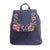 Blue Embroidered Flower Backpack