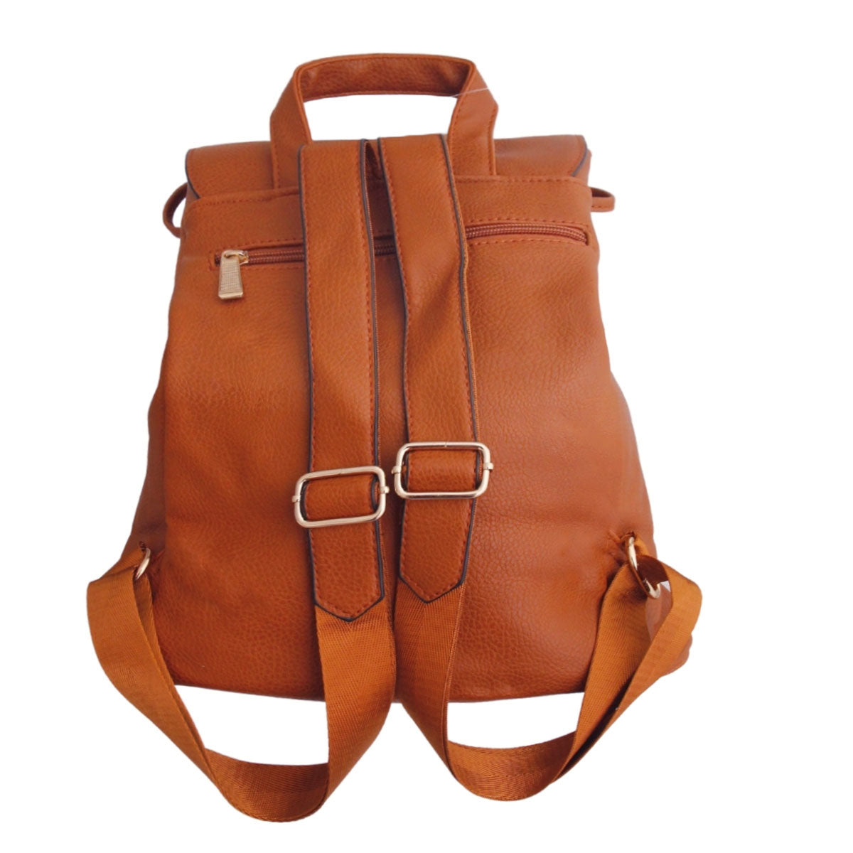 Brown Embroidered Flower Backpack