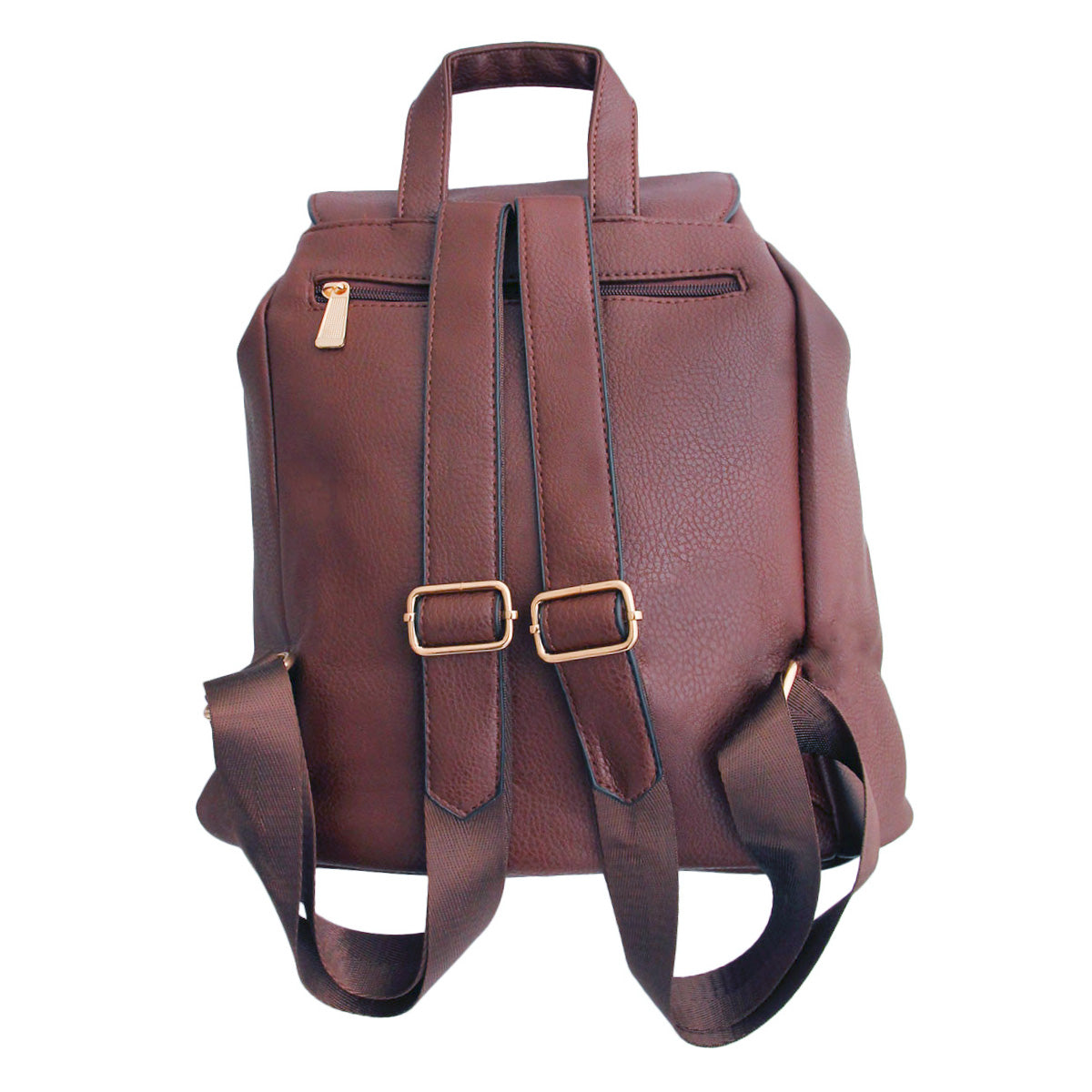 Dark Brown Embroidered Flower Backpack