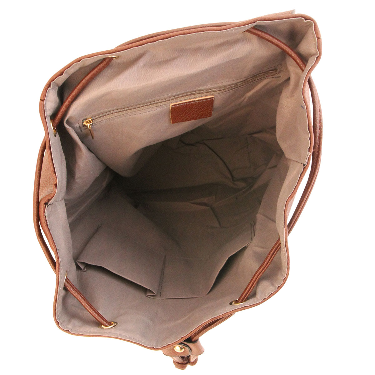 Dark Brown Embroidered Flower Backpack