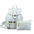 White Croc Cinch Backpack Set