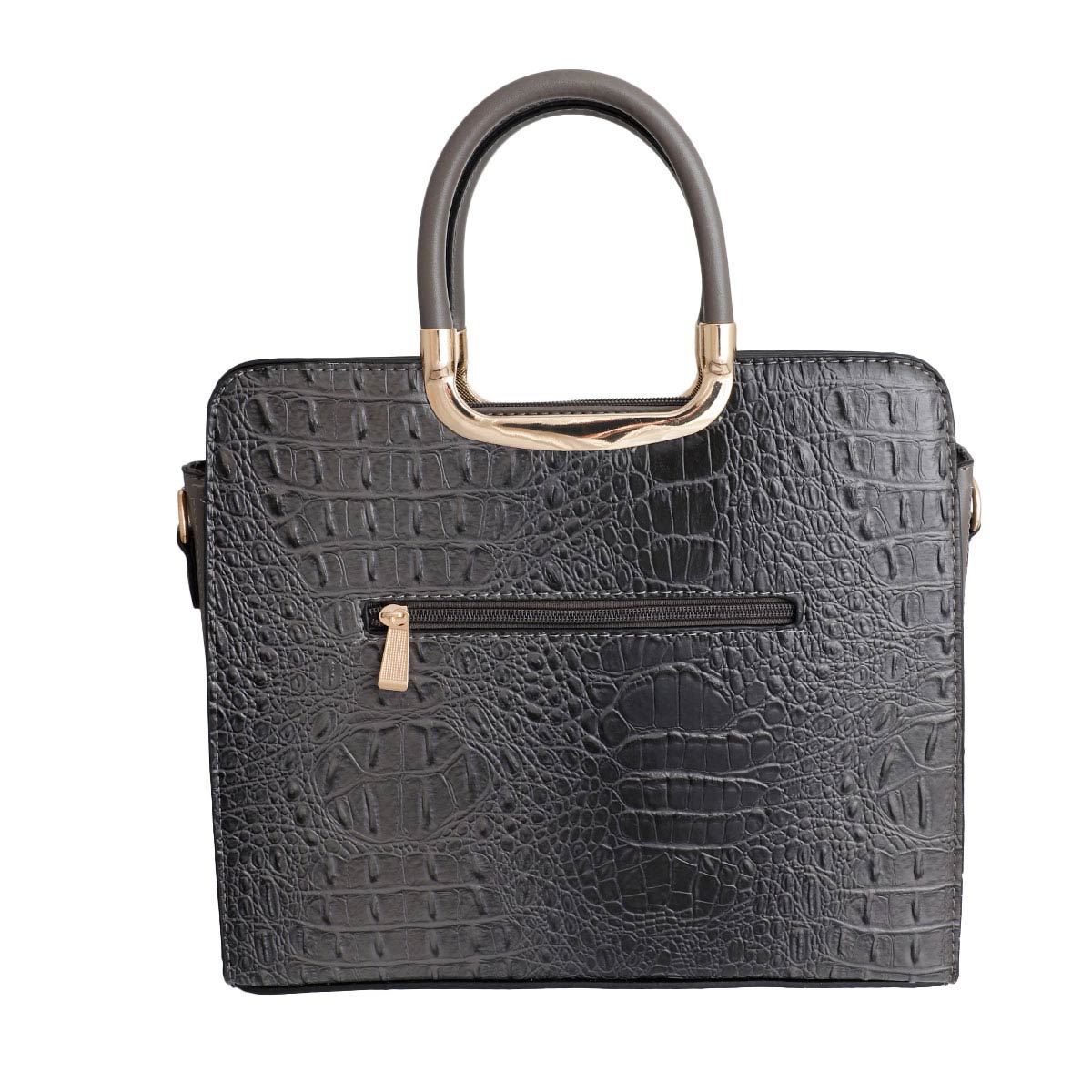 Gray Croc Tote Bag