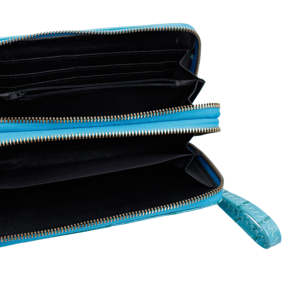 Aqua Croc Double Zipper Wallet
