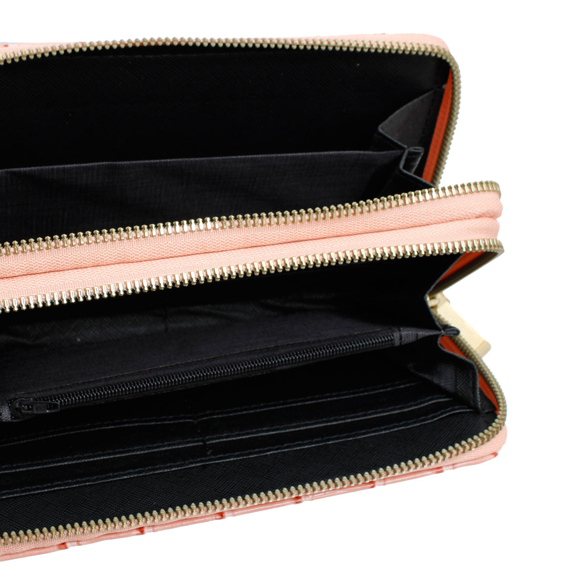 Pink Croc Double Zipper Wallet