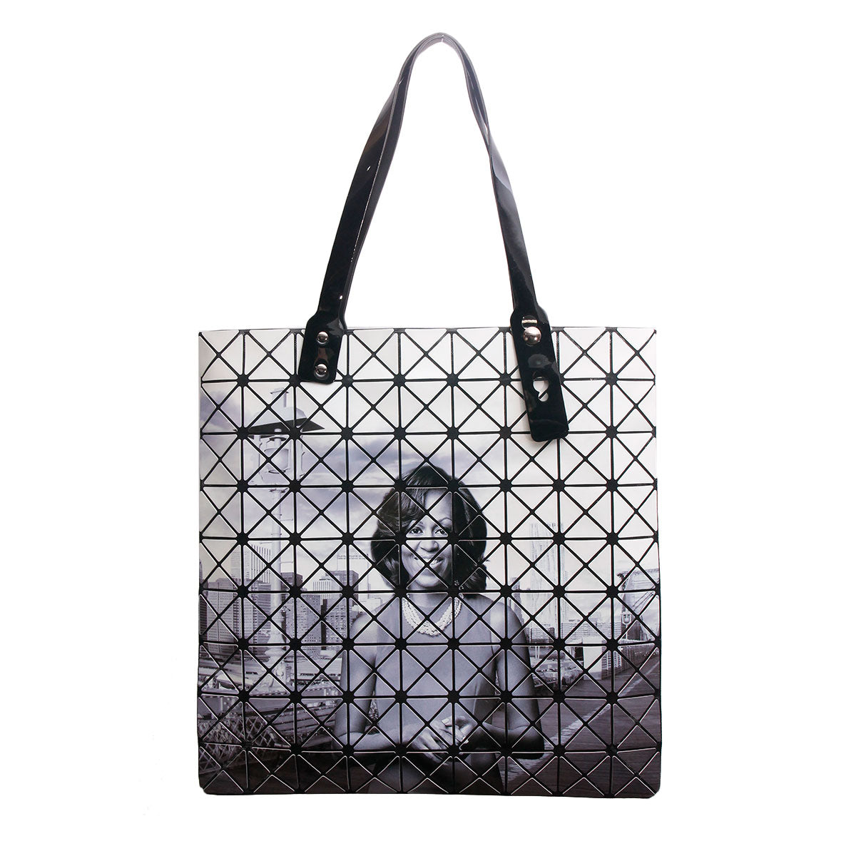 Michelle Obama Black and White Prism Tote