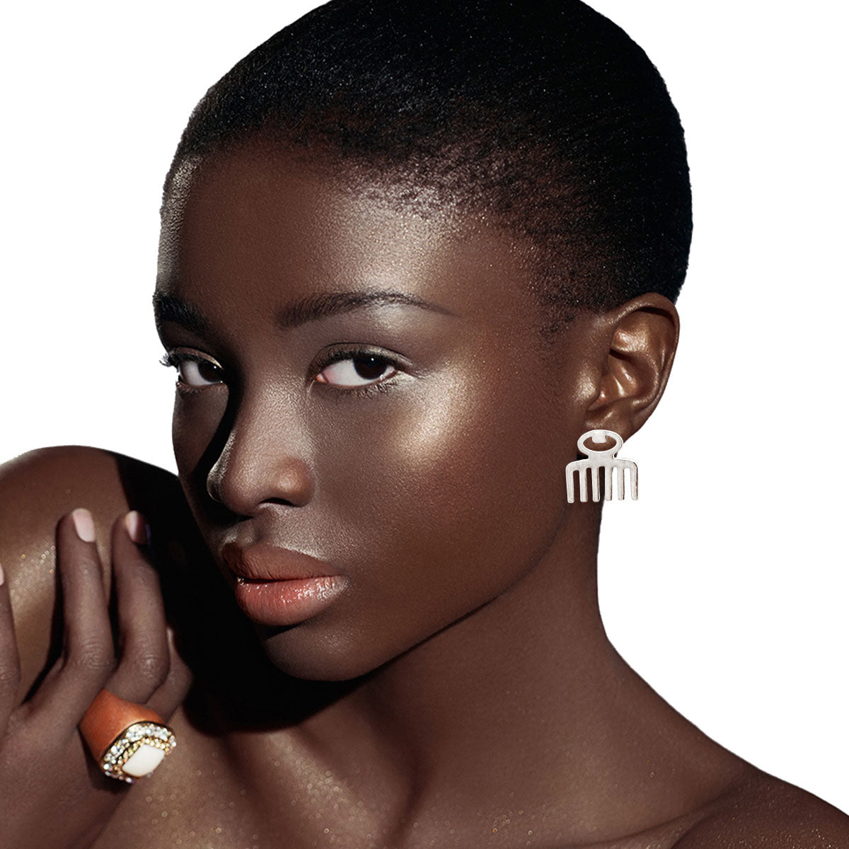 Silver 3 Pcs Melanin Poppin Studs