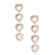 Gold Crystal Quad Heart Earrings