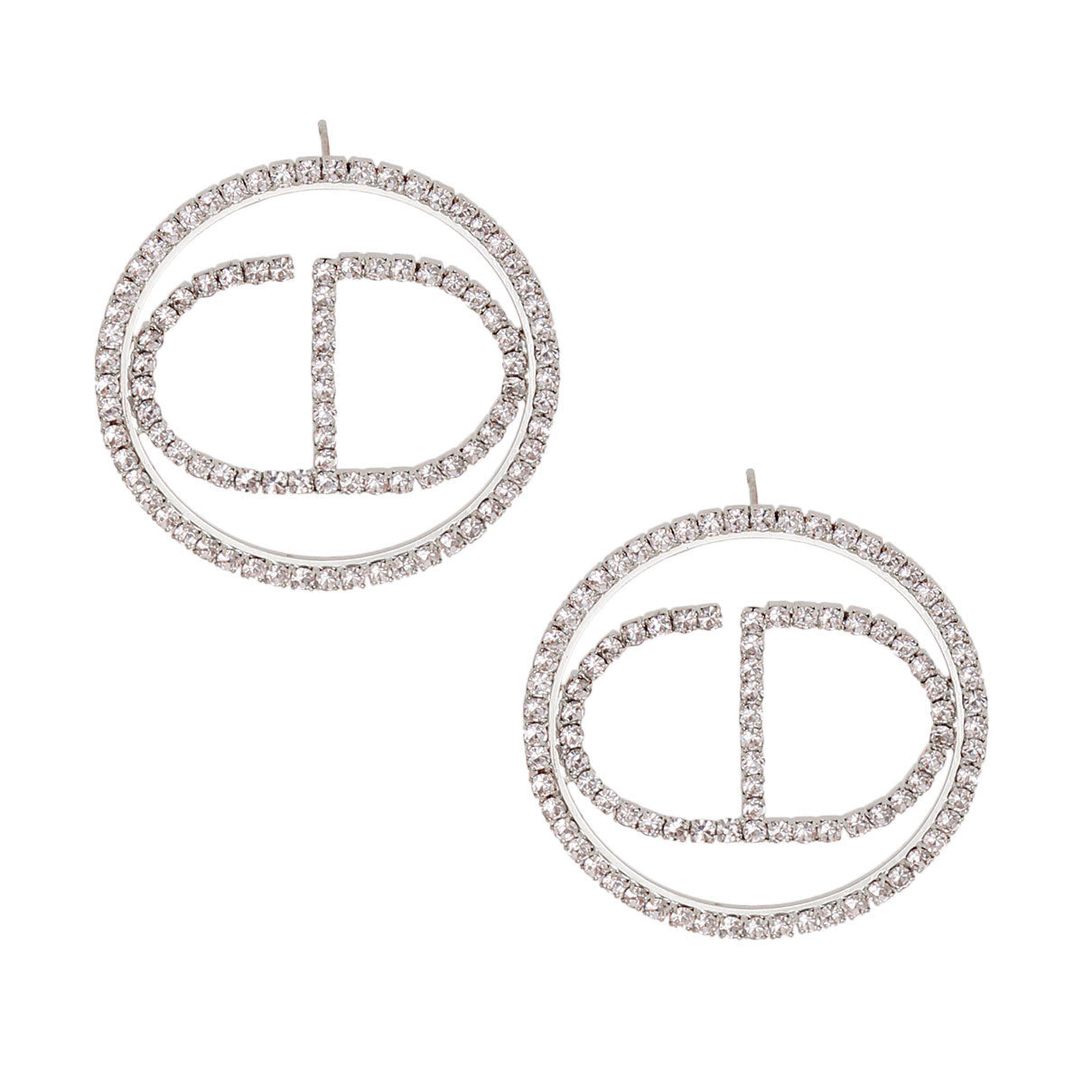 Silver Metal Round CD Studs