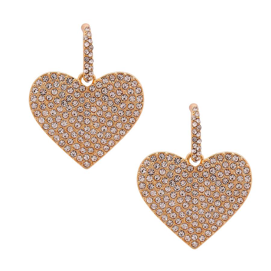 Gold Heart Bling Earrings