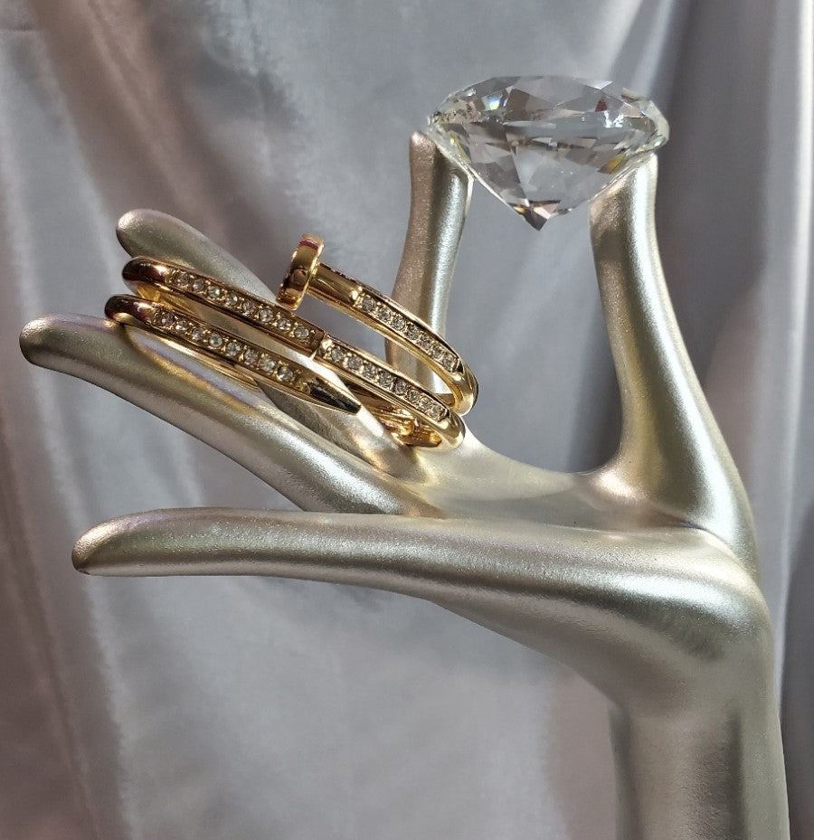 Gold nail bling bracelet