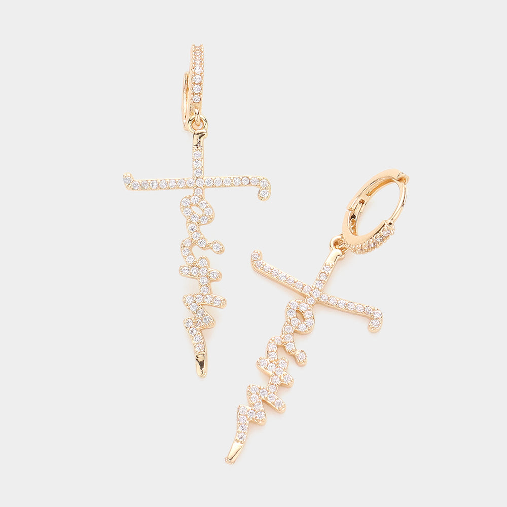 gold faith earrings