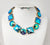 gold blue ab necklace