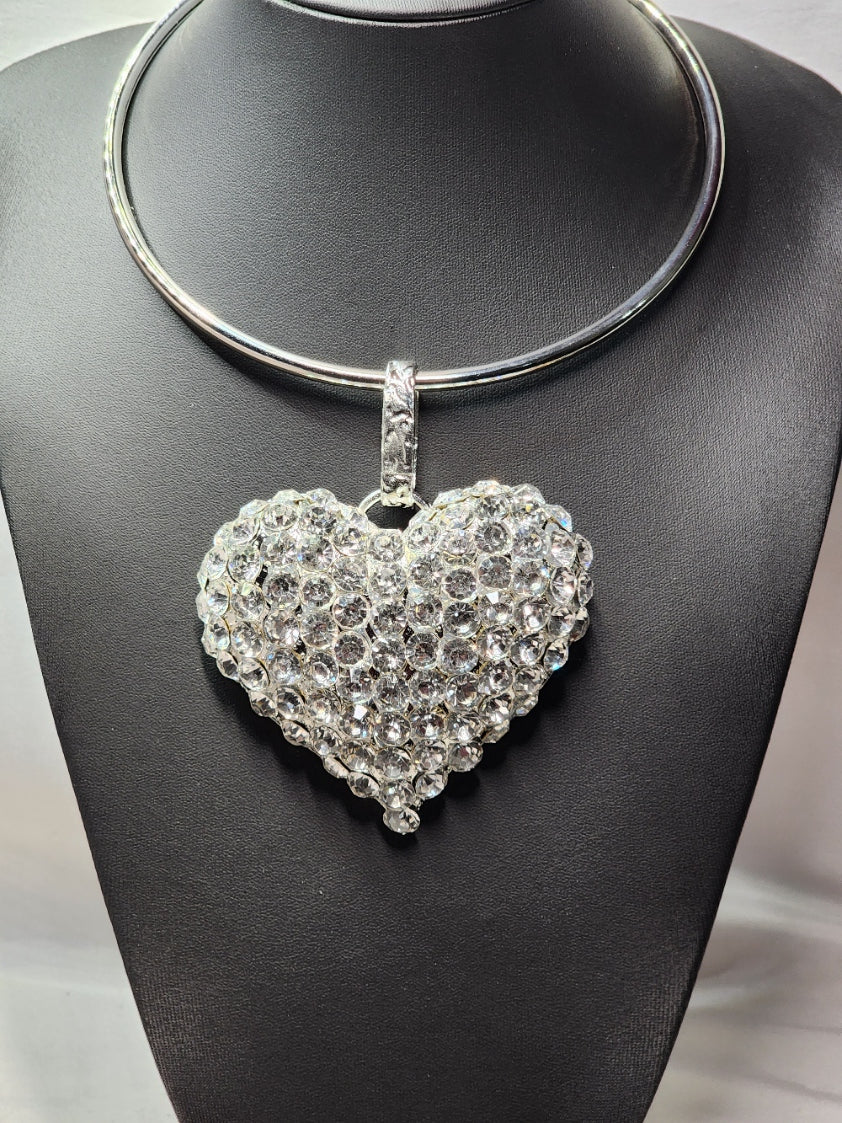 rhinestone clear heart