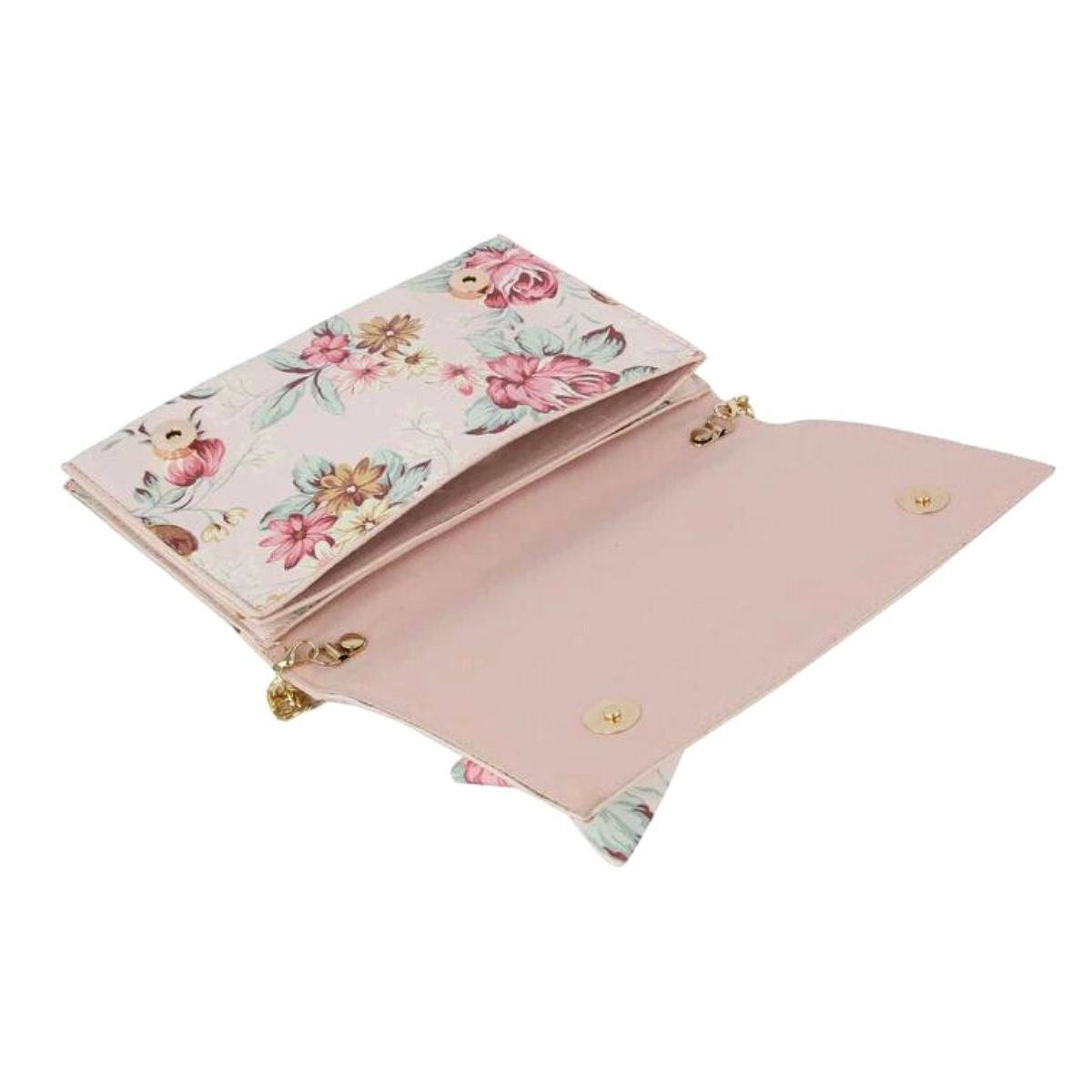 Blush Floral Knotted Clutch Shoulder Bag