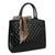 Black Quilted Leopard Scarf Tote