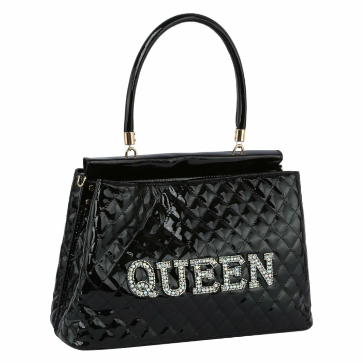 Black Quilted Queen Tote Handbag