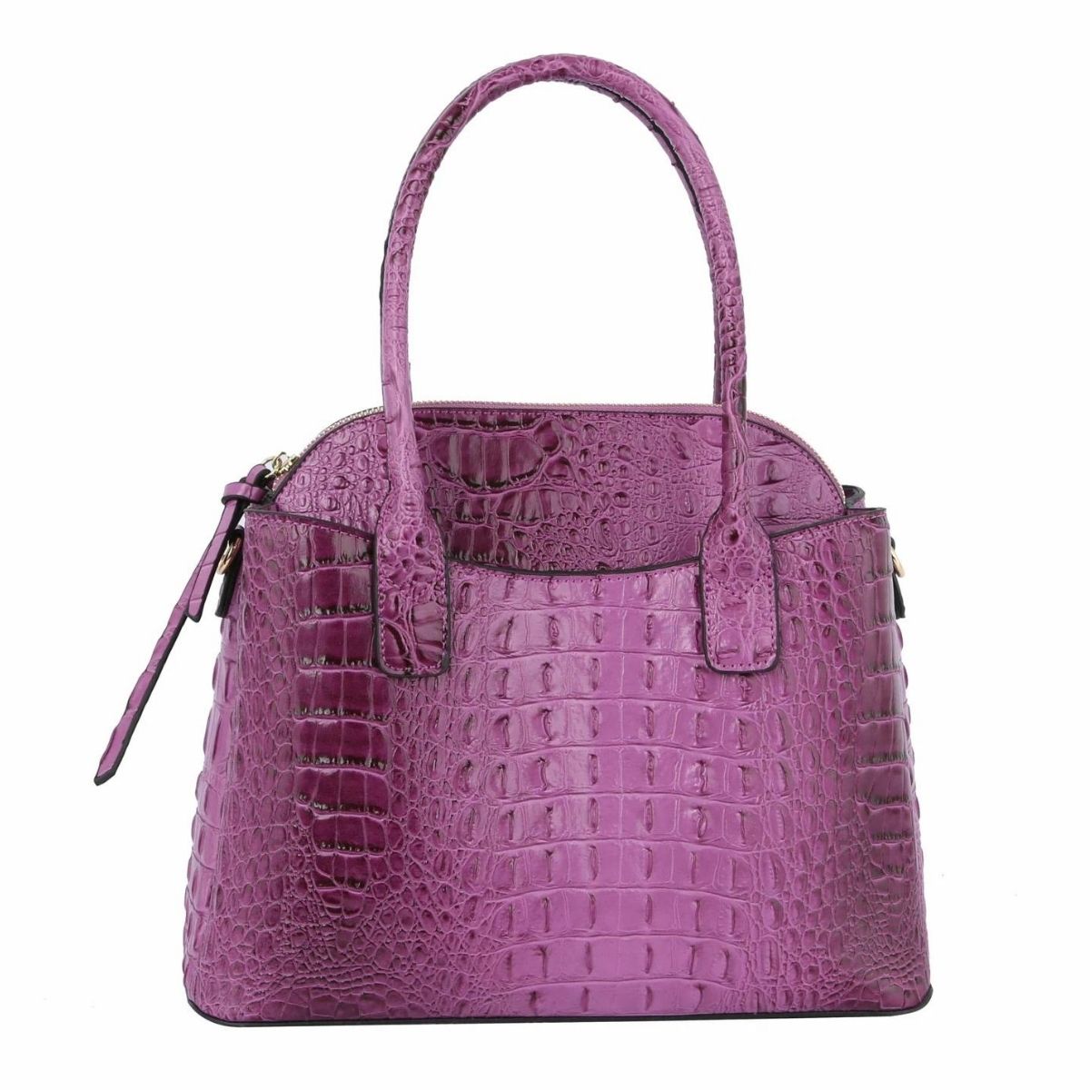 Purple Crocodile Tote and Clutch Set