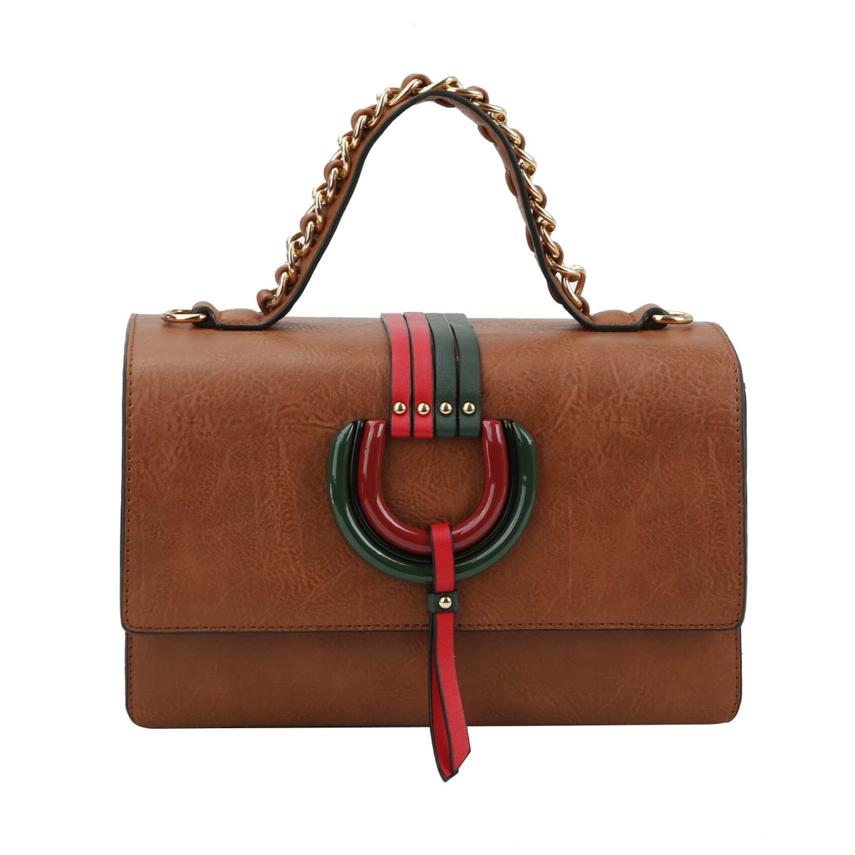 Brown Leather Designer Satchel Set