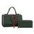 Green Leather Designer Satchel Set