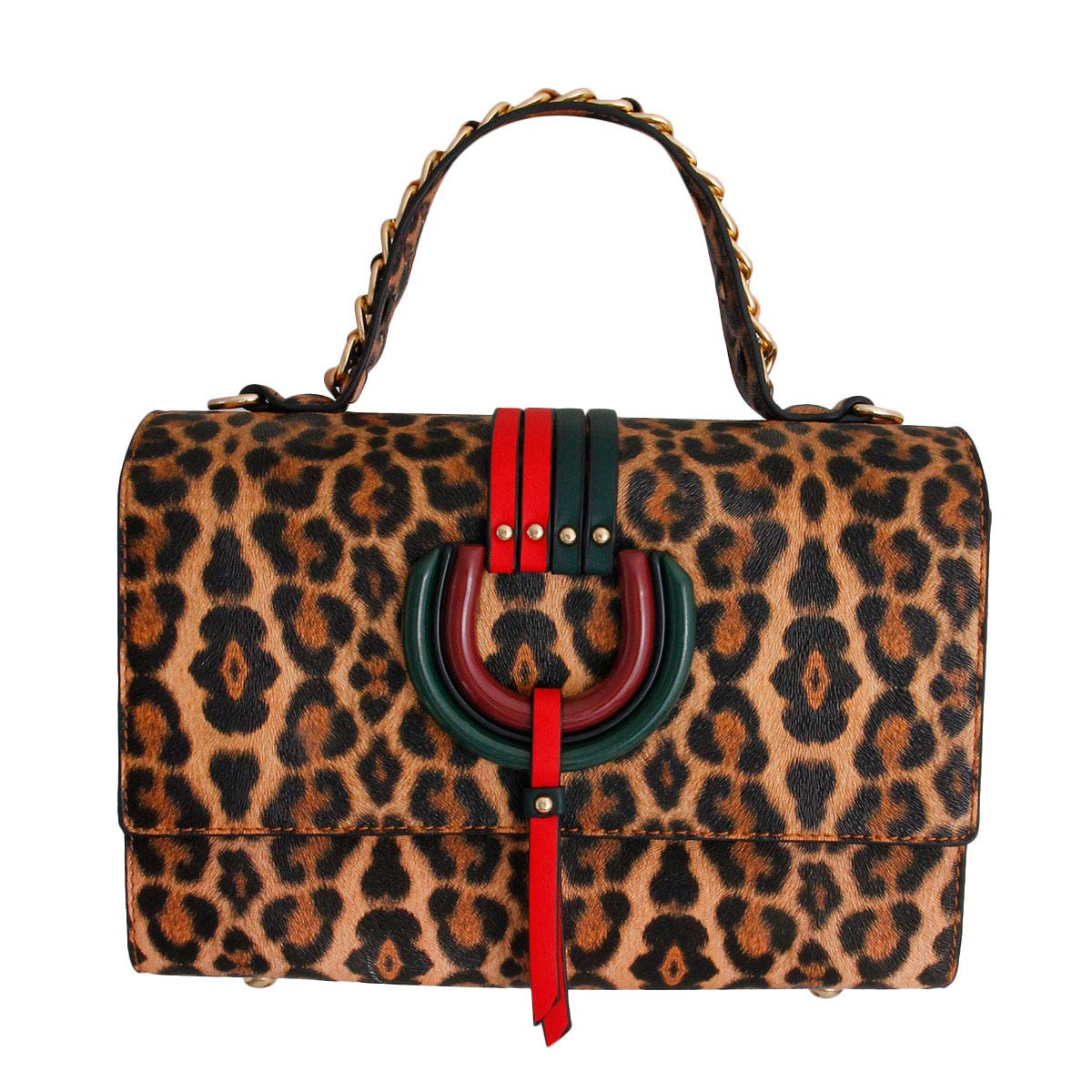 Leopard Leather Designer Satchel Set
