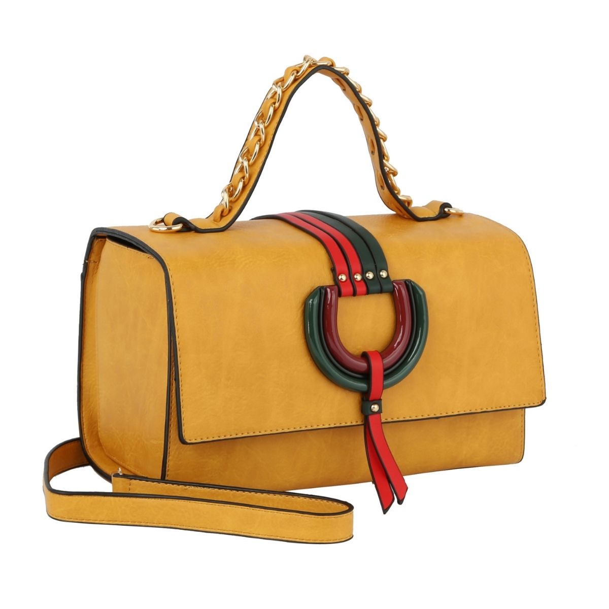 Mustard Leather Designer Satchel Set