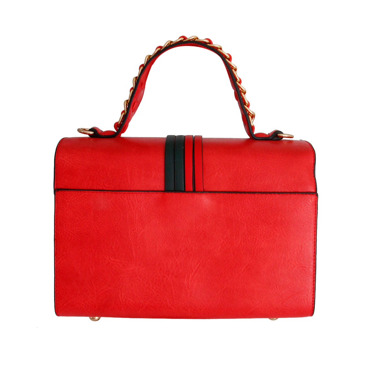 Red Leather Designer Satchel Set