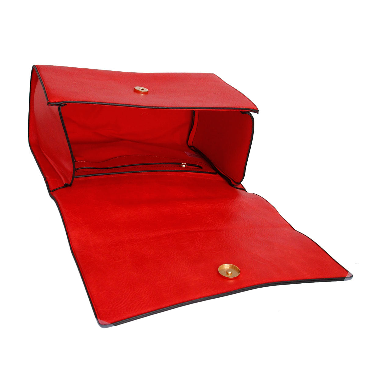 Red Leather Designer Satchel Set
