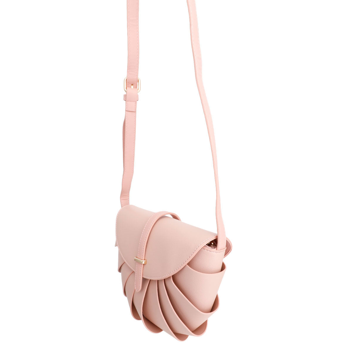Blush Pleated Semicircle Crossbody