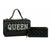 Shiny Black Quilted Queen Satchel Set