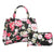 Black Floral Flal Top Handle Handbag Set