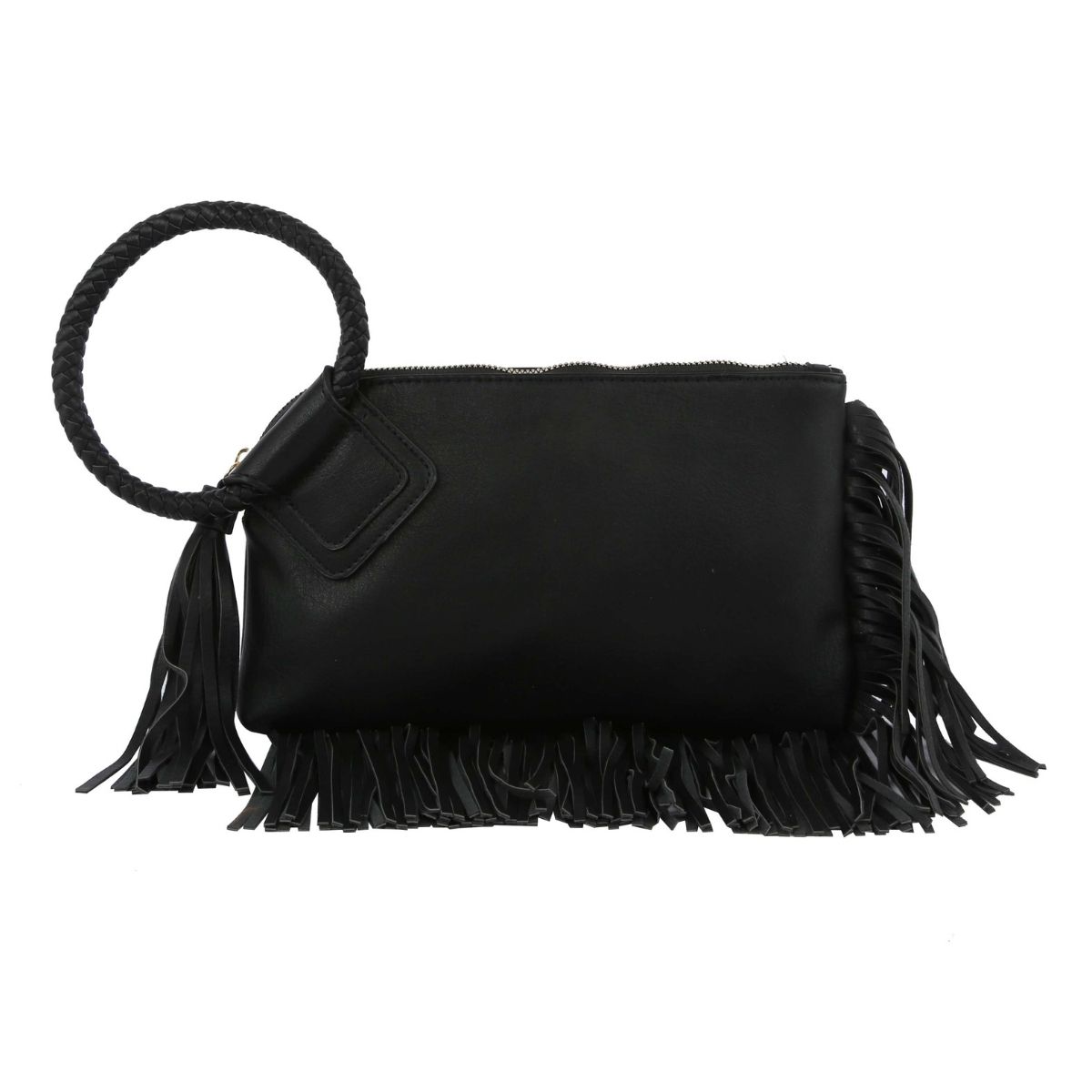 Black Fringe Bangle Wristlet