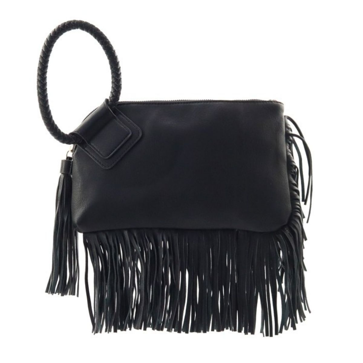 Black Fringe Bangle Wristlet