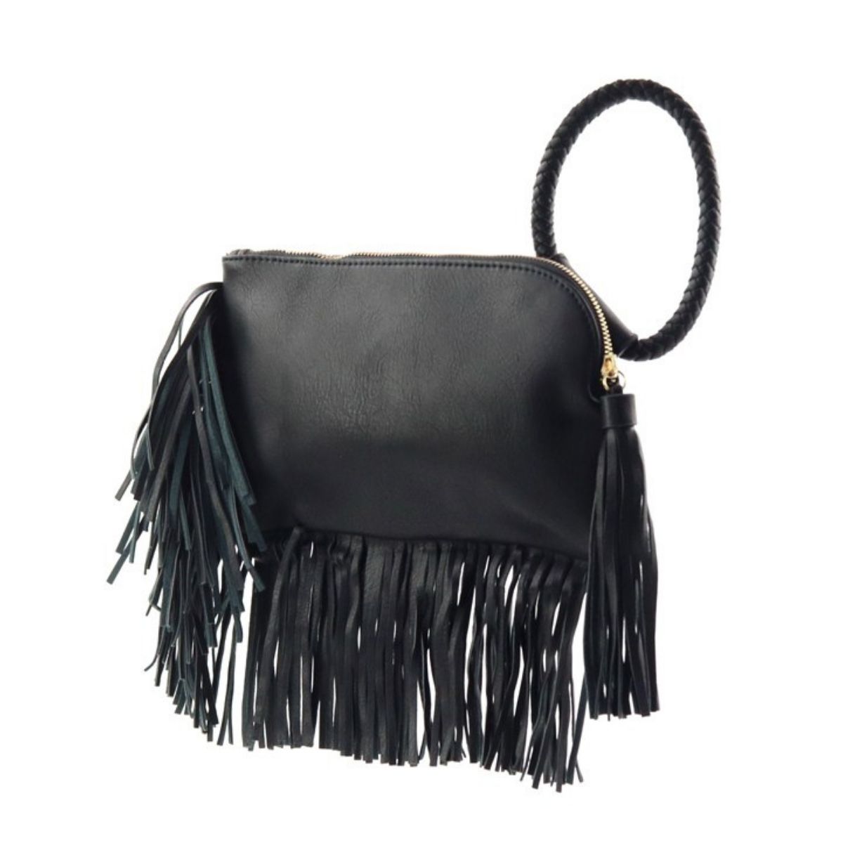 Black Fringe Bangle Wristlet
