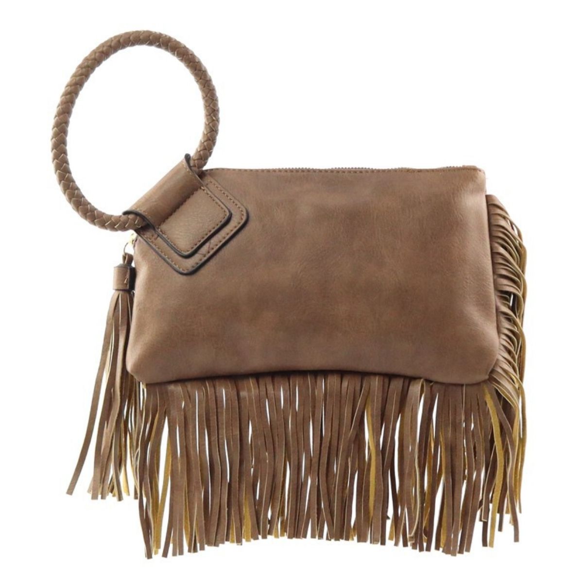 Mocha Fringe Bangle Wristlet