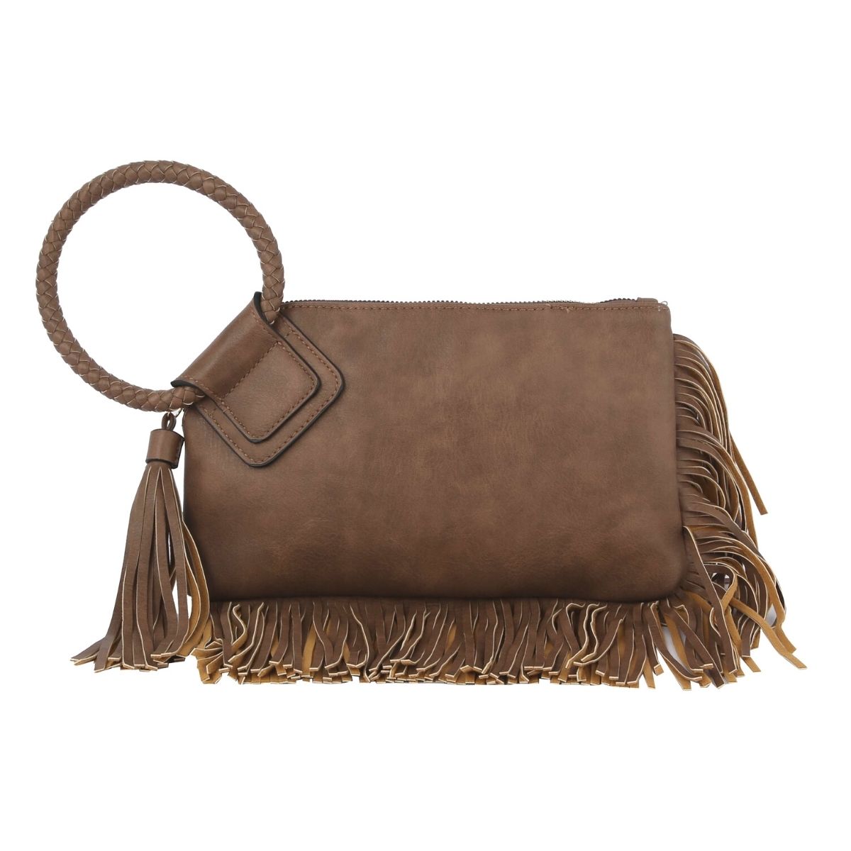 Mocha Fringe Bangle Wristlet