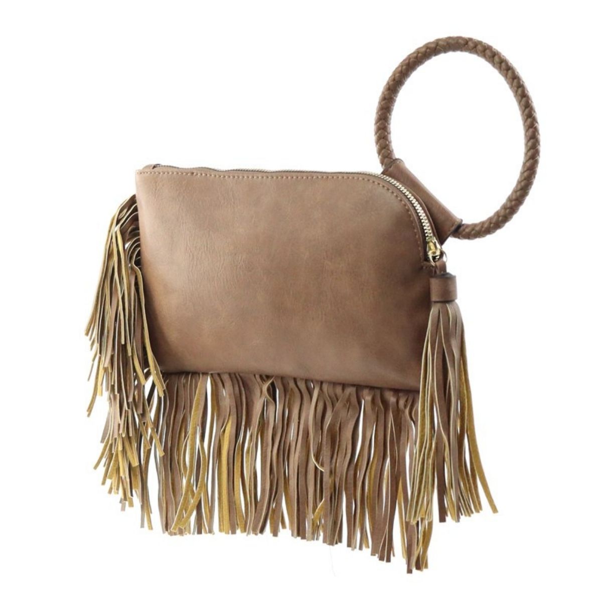 Mocha Fringe Bangle Wristlet