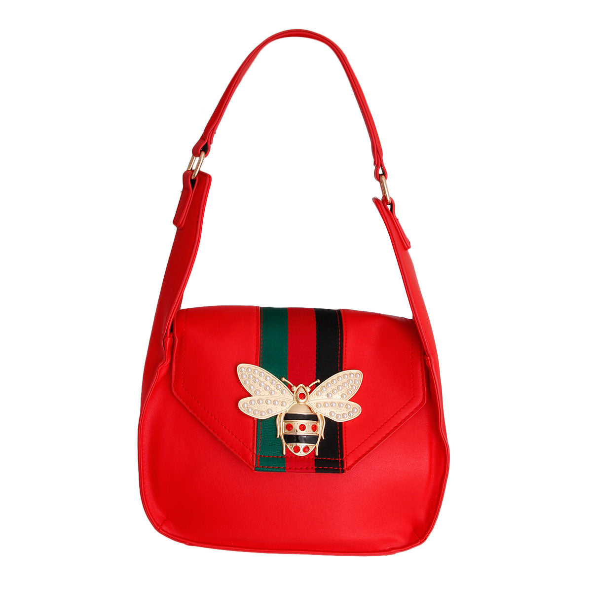 Red Designer Hobo Shoulder Bag Set