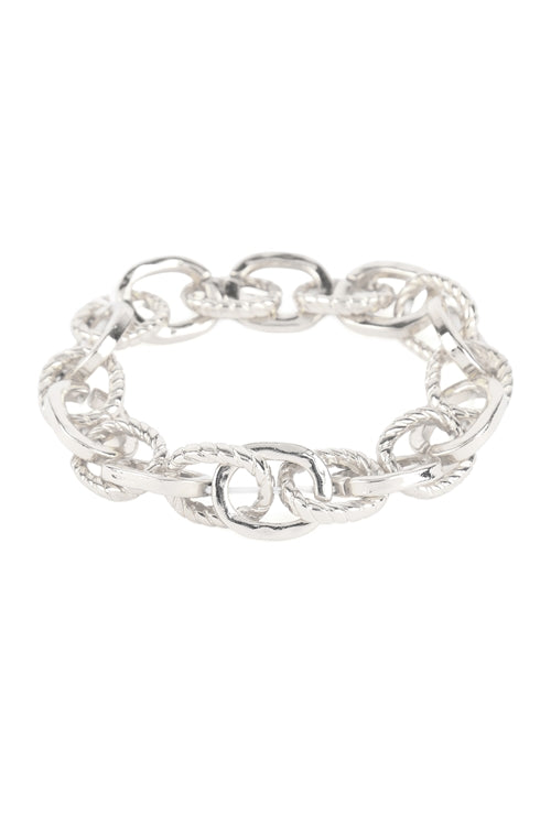 Silver stretch link bracelet