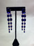 Blue rhinestone dangling clip ons