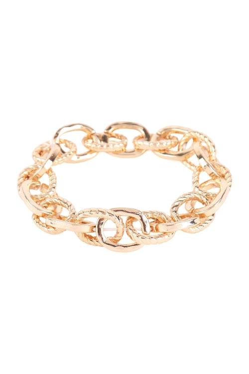 Gold stretch link bracelet